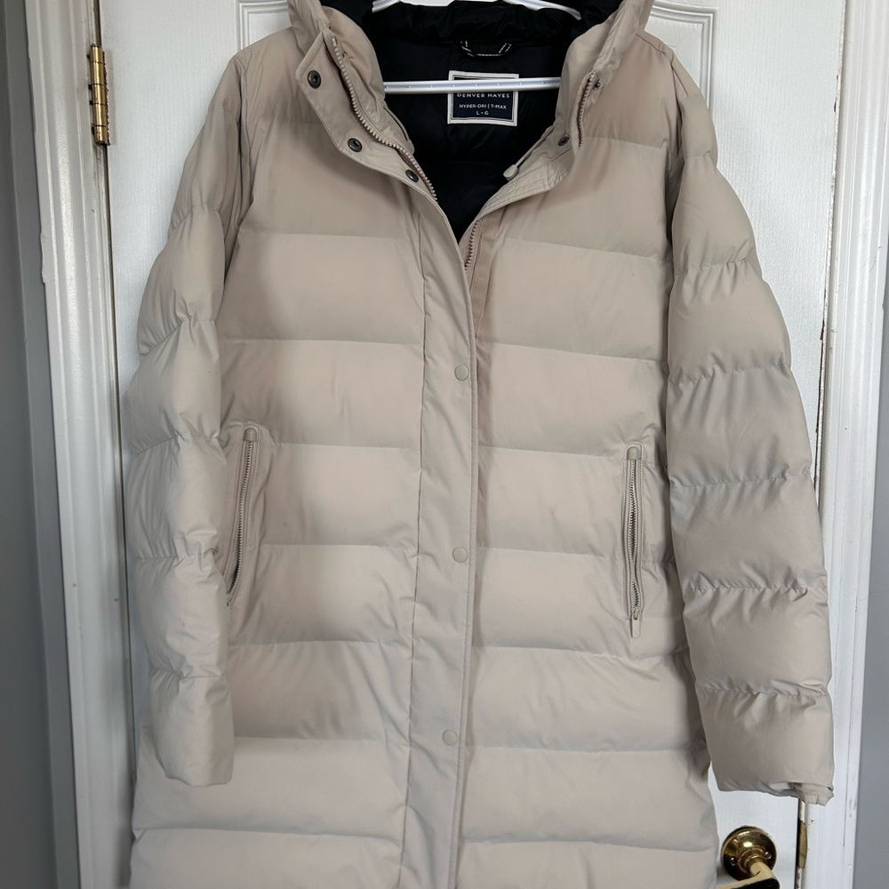 Denver Hayes Light Taupe Long Puffer Coat